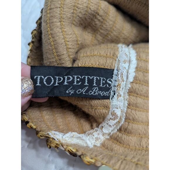 ✨ Vintage 70s Gold Sequin Tube Top Disco Party Crop Top - Picture 4 of 6